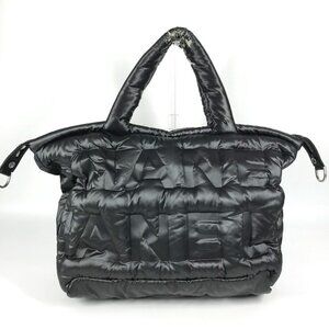 CHANEL 2WAY shoulder bag CocoNeige logo Shoulder Bag Hand Bag Nylon Black